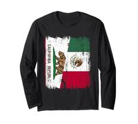 California Mexico Half Flag Californian Mexican Heritage Long Sleeve T-Shirt