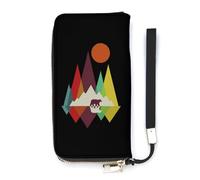 California Mountains Bear Slim Wallet for Women Long Purse Cute Clutch Wristlet Handbag Card Holders