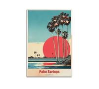 California Palm Springs Vintage Travel Poster Cool Artworks Painting Wall Art Canvas Prints Hanging Picture Home Decors Idea 20x30inch(50x75cm)