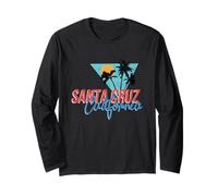 California Palm Tree Santa Cruz Beach Summer Vacation Retro Long Sleeve T-Shirt