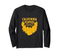 California Poppies Retro Wildflower Design Long Sleeve T-Shirt
