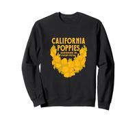 California Poppies Retro Wildflower Design Sweatshirt