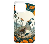 California Poppy and California quail State bird Case for iPhone 16 Pro