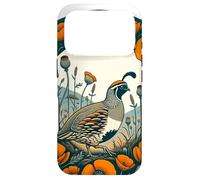 California Poppy and California quail State bird Case for iPhone 17 Pro