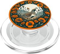 California Poppy and California quail State bird PopSockets PopGrip for MagSafe