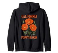 California Poppy Bloom Graphic Zip Hoodie