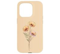 California Poppy Flower Bouquet Botanical Floral Case for iPhone 15 Pro