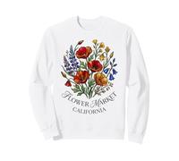 California Poppy Flower Market Red Poppies Floral Sweatshirt
