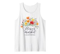 California Poppy Flower Market Red Poppies Floral Tank Top