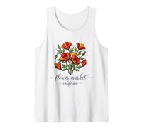 California Poppy Flower Market Red Poppies Floral Tank Top