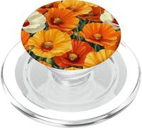 California Poppy Flower Pattern Graphic PopSockets PopGrip for MagSafe