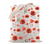 California Poppy Tote Bag American Poppy Canvas Bag California Poppy Botanical Gift Poppy Flower Gift (Poppy Flower TOTE)