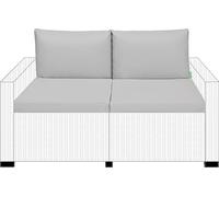 California Replacement Cushion Pads - 100% Foam Filled for Rattan Garden Furniture, Indoor & Outdoor Use Compatible with Keter and Allibert furniture (GREY, 2 Seater 4 Pc)