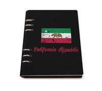 California Republic Bear 6 Ring Refillable Notebook Binder A5 Planner Book Foldable Loose-Leaf Notebooks with 90 Sheets Paper