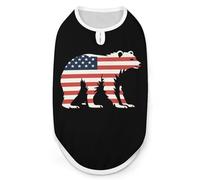 California Republic Bear American Flag Dog Clothes Dogs Jacket Pet Shirts Coats for Summer Apparel 2XL