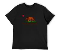 California Republic Bear Bear Flag California Flag USA America Mens T-Shirt Unisex Black Top Tee L