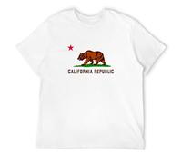 California Republic Bear Bear Flag California Flag USA America Mens T-Shirt Unisex White Top Tee XXL