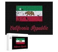 California Republic Bear Fun Wooden Picture Puzzle Creative Gift Wood Jigsaw for Adults And Family Game