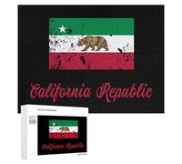 California Republic Bear Fun Wooden Picture Puzzle Creative Gift Wood Jigsaw for Adults And Family Game