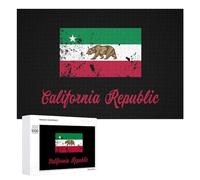 California Republic Bear Fun Wooden Picture Puzzle Creative Gift Wood Jigsaw for Adults And Family Game