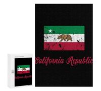 California Republic Bear Fun Wooden Picture Vertical Version Puzzle Creative Gift Wood Jigsaw for Adults And Family Game