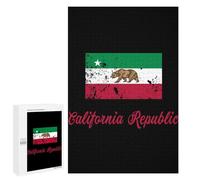 California Republic Bear Fun Wooden Picture Vertical Version Puzzle Creative Gift Wood Jigsaw for Adults And Family Game