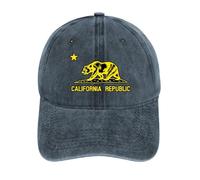 California Republic Bear Unisex Baseball Cap Adjustable Dad Hat Denim Trucker Caps Sports Cap Sun Hat Navy-style