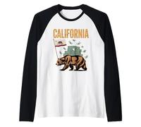 California Republic Bear - Vintage Hustle & Pride Raglan Baseball Tee