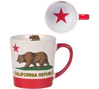 California Republic Coffee Mug | California Bear Novelty Cup | 15 oz Ceramic Mug Gift for Californians, Travelers, Republic State Flag