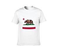 California Republic Distressed Cali Bear Flag Mens T-Shirt Unisex White Top Tee 3XL