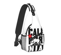 California Republic Flag Outdoor Crossbody Shoulder Bag for Unisex Young Adult Hiking Sling Backpack