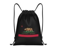 California Republic Flag Sack Backpack Design Drawstring Bag Waterproof Sport Bag String For School Outside Gym 39X46Cm