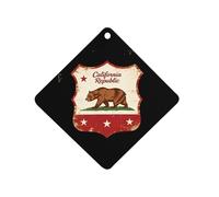 California Republic Logo Car Air Freshener Aromatherapy Tablets Hanging Scented Cards for Rooms Bathrooms Wardrobe Rhombus