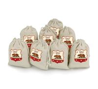California Republic Logo Reusable Gift Bags 8 Pcs | Cotton and Hemp Bunches Pocket for Halloween Christmas Parties