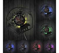California Republic Sign Wall Art San Francisco California Dream Wall Clock CA Home State Grizzly Bear Vinyl Record Wall Clock With LED