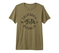 California Republic State Flag Grizzly Bear Premium T-Shirt