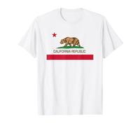 California Republic State Flag Value Graphic T-Shirt, Men, White, S
