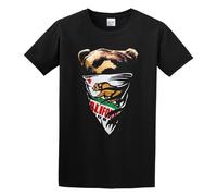 California Republic White Bandana Bear Mens T-Shirt Unisex Black Top Tee XL
