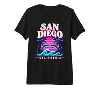 California Retro San Diego Beach Dolphins Summer Vacation Premium T-Shirt