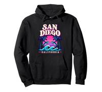 California Retro San Diego Beach Dolphins Summer Vacation Pullover Hoodie