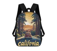 California Road Trip Backpack, 3D Printed School Bag, School Lunch Bag, Travel Backpack, Friends Backpack, School Backpack for Girls And Boys 17inch