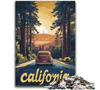 California Road Trip Poster Puzzles for Adults 1000 Pieces, Toys Educational Games Stress Relieving Secret Santa Gifts for And Age 14 1000pcs(26x38cm)