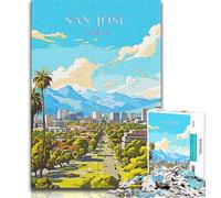 California San Jose Travel Jigsaw Puzzles 1000 Pieces for Adults Teens,Challenging Game Gifts for Is Ideal As A Gift for The Whole Family 38x26cm