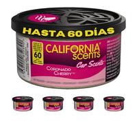 California Scents CCS-407TR MC Air Freshener, Coronado Cherry (Pack of 4) Lasts up for 60 Days Refreshing Fragrance, Environmentally Friendly, Light Weight Organic Product, Recyclable, Adjustable Vented Lid, Tray of 4 Canisters, Use for Home Car Van Office