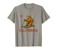 California Ski Bear Retro Mountain Skiing Design T-Shirt