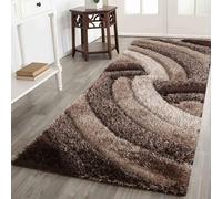California Soft 3D Shimmer Shaggy Hallway Runner Rug, Bronze, 60x220cm