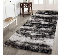 California Soft 3D Shimmer Shaggy Hallway Runner Rug, Dark Grey, 60x220cm