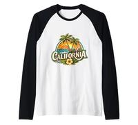 California Souvenir Vacation Memorabilia Badge State Visitor Raglan Baseball Tee