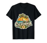 California Souvenir Vacation Memorabilia Badge State Visitor Value Graphic T-Shirt, Men, Black, S