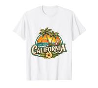 California Souvenir Vacation Memorabilia Badge State Visitor Value Graphic T-Shirt, Men, White, L